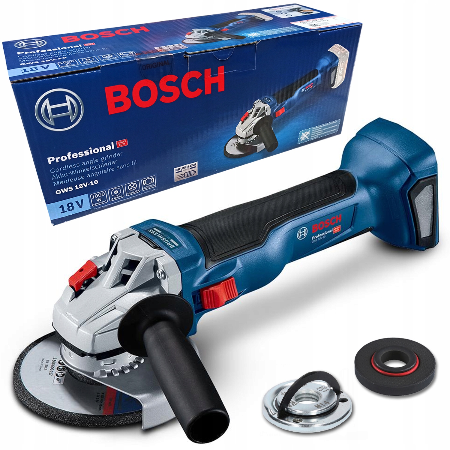 BOSCH Uhlová brúska GWS 18V-10 125mm L-BOXX